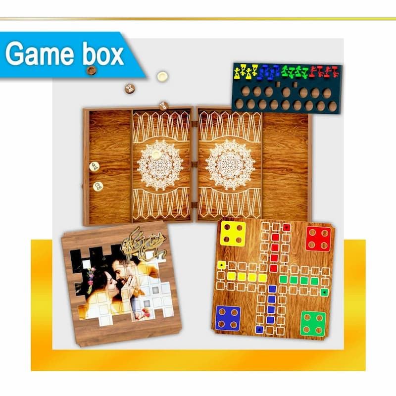 طرح برش لیزر 8 بازی در یک جعبه