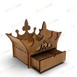 طرح لیزری باکس هدیه روز مادر تاج شکل
