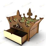 فایل برش لیزر باکس کادویی روز مادر تاج شکل