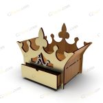 طرح برش لیزر جعبه کادویی روز مادر تاج شکل