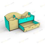 طرح برش لیزر استند ارایشی شخصی کیت کت - تصویر 15