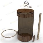 طرح لیزر باکس گل استوانه ویترینی - تصویر 6