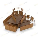 طرح لیزر باکس هدیه نیم قلب - تصویر 2