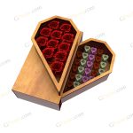 طرح لیزر باکس هدیه نیم قلب - تصویر 4
