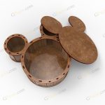 طرح لیزر باکس هدیه خرس - تصویر 6