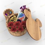 طرح لیزر باکس هدیه خرس - تصویر 3