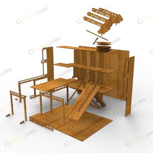 طرح برش لیزر پارکینگ اسباب بازی