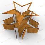 نمای ۲ باکس گل و هدیه شاین - فایل برش لیزر