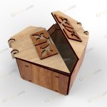 نمای ۱ باکس هدیه قلب هندسی ۱۵