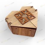نمای ۵ باکس هدیه قلب هندسی ۱۵