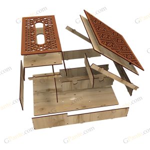 نمای ۲ باکس پذیرایی و دستمال استار - فایل برش لیزر