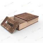 نمای ۴ باکس پذیرایی و دستمال استار - فایل برش لیزر