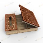 نمای ۱۲ باکس پذیرایی و دستمال استار - فایل برش لیزر