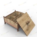 نمای ۱ باکس آجیل دامان - طرح برش لیزر